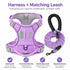 Matching Dog Harness and Leash Set with Hidden Tracker Pocket, Reflective No-Pull