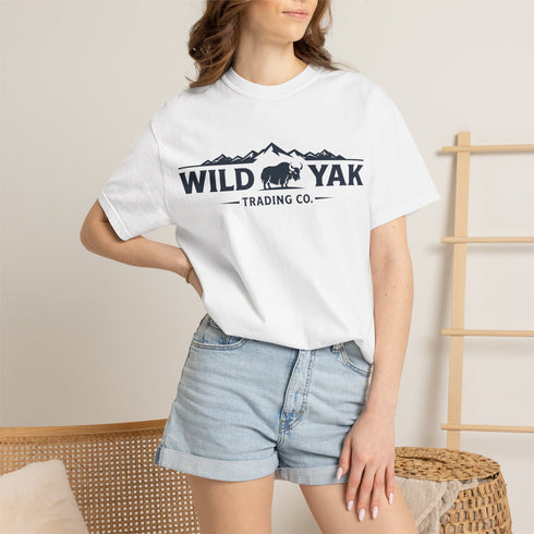 Wild Yak Logo on Unisex Garment-Dyed T-shirt