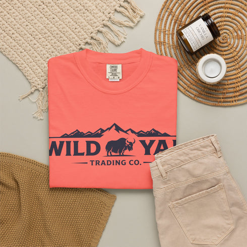 Wild Yak Logo on Unisex Garment-Dyed T-shirt