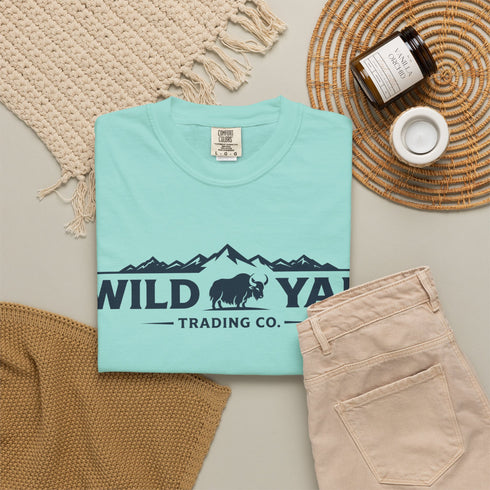 Wild Yak Logo on Unisex Garment-Dyed T-shirt