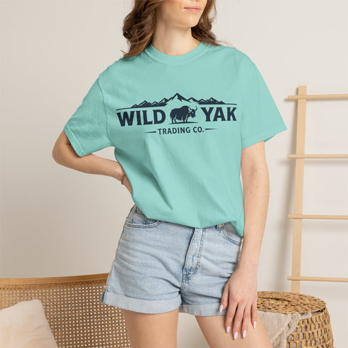 Wild Yak Logo on Unisex Garment-Dyed T-shirt