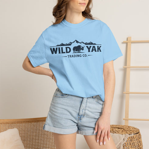 Wild Yak Logo on Unisex Garment-Dyed T-shirt