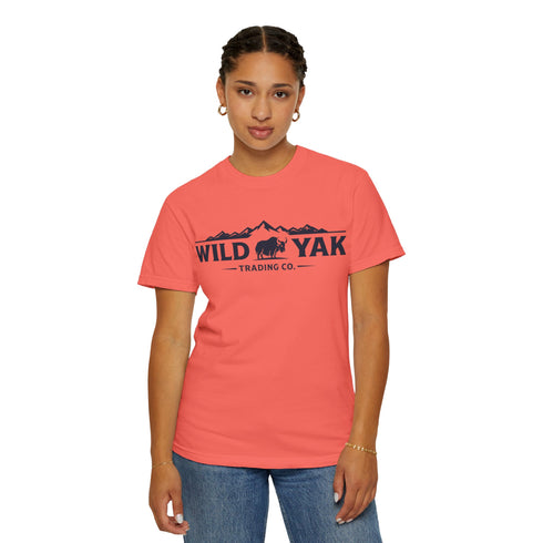 Wild Yak Logo on Unisex Garment-Dyed T-shirt
