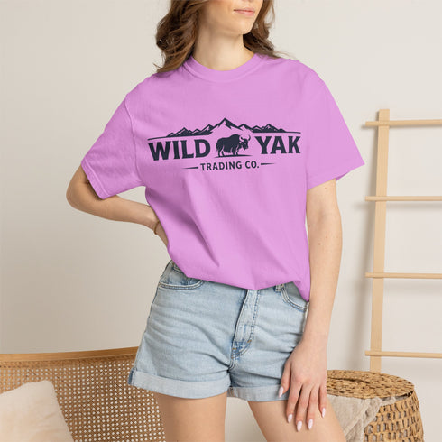 Wild Yak Logo on Unisex Garment-Dyed T-shirt