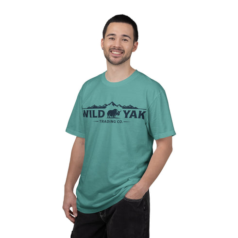 Wild Yak Logo on Unisex Garment-Dyed T-shirt