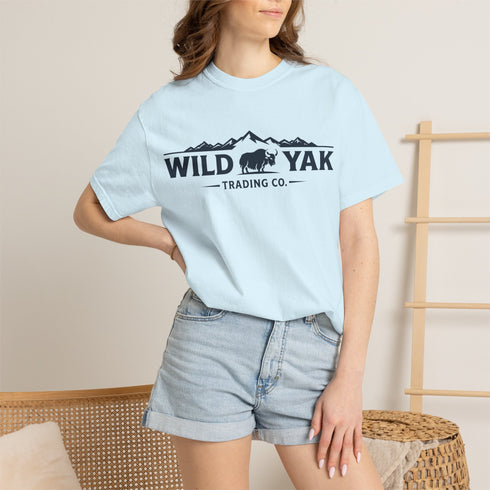 Wild Yak Logo on Unisex Garment-Dyed T-shirt