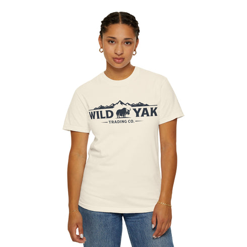 Wild Yak Logo on Unisex Garment-Dyed T-shirt