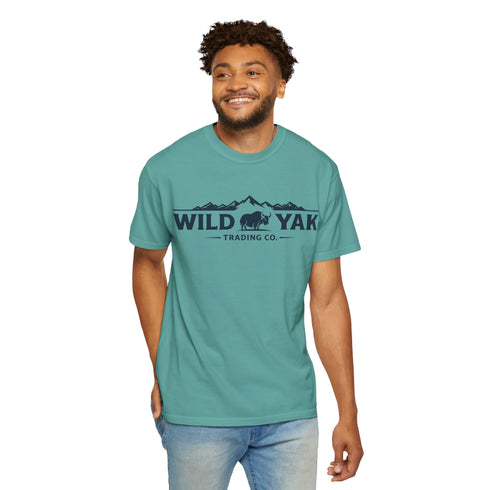 Wild Yak Logo on Unisex Garment-Dyed T-shirt
