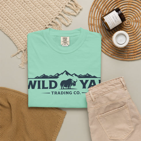 Wild Yak Logo on Unisex Garment-Dyed T-shirt