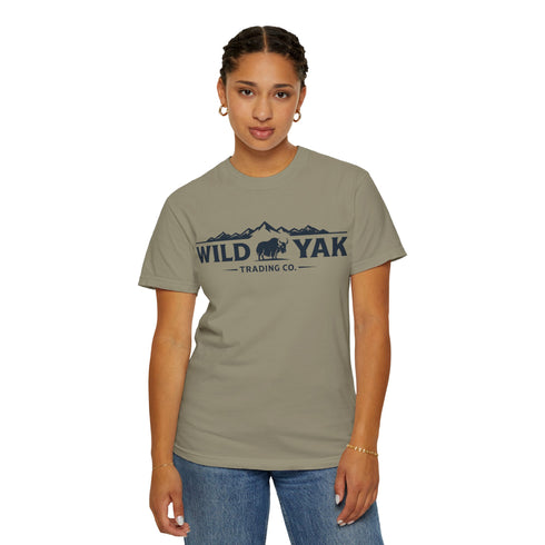 Wild Yak Logo on Unisex Garment-Dyed T-shirt