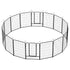 Dog Playpen, 16 Panels Pet Exercise Pen Indoor / Outdoor Fence With Anti Skid Base - Black