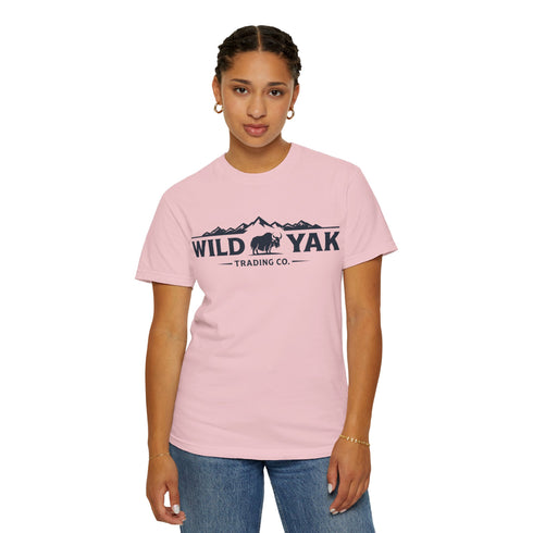 Wild Yak Logo on Unisex Garment-Dyed T-shirt