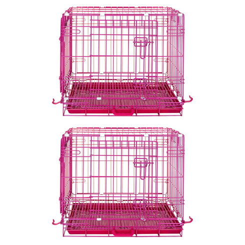 24-42" Pink Wire Dog Crate RED24-42