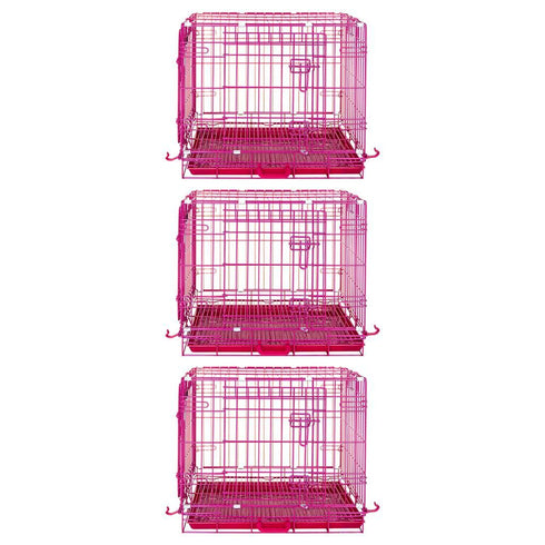24-42" Pink Wire Dog Crate RED24-42