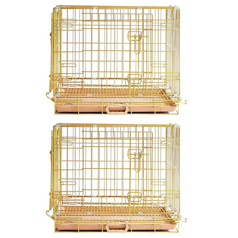 24-42" Copper Gold Wire Dog Crate GLD24/30/36/42