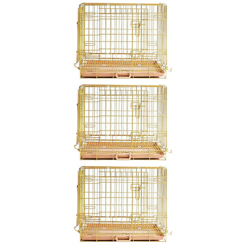 24-42" Copper Gold Wire Dog Crate GLD24/30/36/42