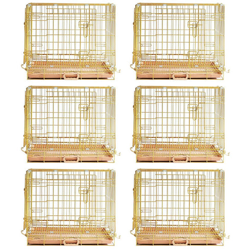 24-42" Copper Gold Wire Dog Crate GLD24/30/36/42