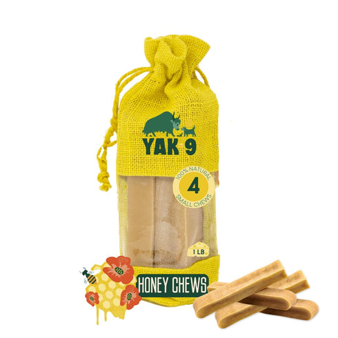Yak9 Cheese Dog Chews High Protein Dog Treats Natural Ingredients Rawhide Free Long Lasting Dog Chews with Vitamins & Minerals Dog Treats for Small Breeds Under 30 Lbs Honey 4 pcs