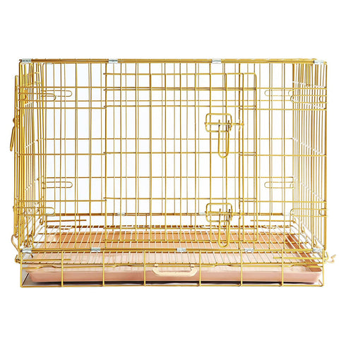 24-42" Copper Gold Wire Dog Crate GLD24/30/36/42