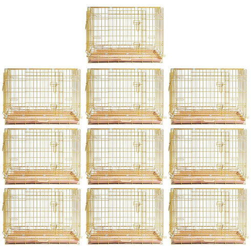 24-42" Copper Gold Wire Dog Crate GLD24/30/36/42