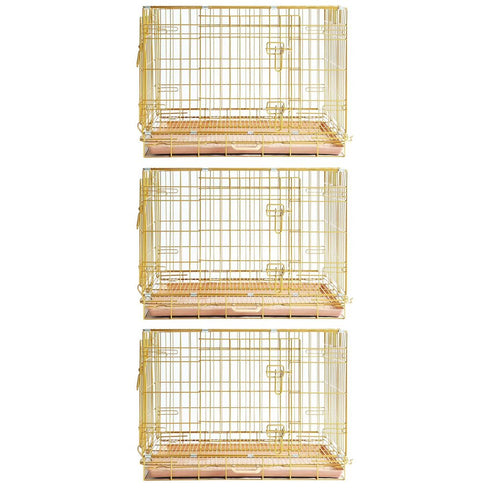 24-42" Copper Gold Wire Dog Crate GLD24/30/36/42