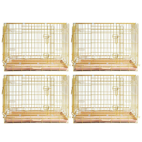 24-42" Copper Gold Wire Dog Crate GLD24/30/36/42