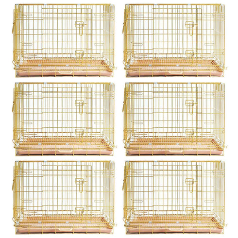 24-42" Copper Gold Wire Dog Crate GLD24/30/36/42