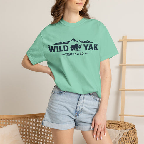 Wild Yak Logo on Unisex Garment-Dyed T-shirt