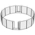 Dog Playpen, 16 Panels Pet Exercise Pen Indoor / Outdoor Fence With Anti Skid Base - Black