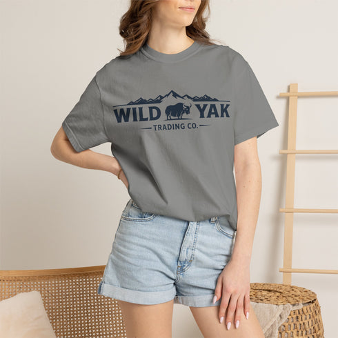 Wild Yak Logo on Unisex Garment-Dyed T-shirt