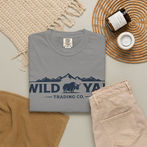 Wild Yak Logo on Unisex Garment-Dyed T-shirt