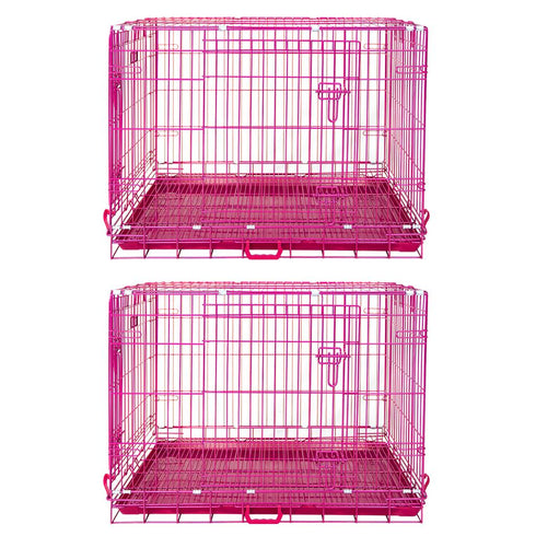 24-42" Pink Wire Dog Crate RED24-42