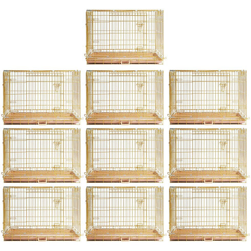 24-42" Copper Gold Wire Dog Crate GLD24/30/36/42