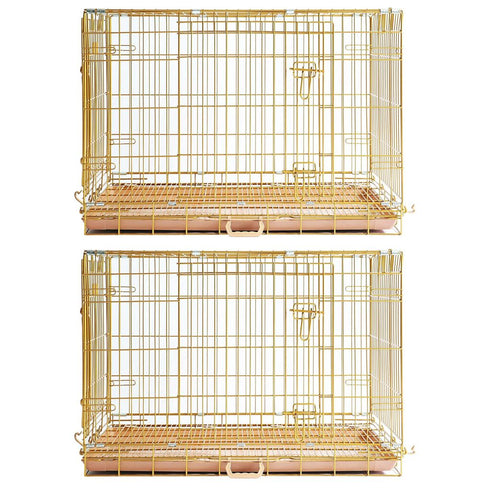 24-42" Copper Gold Wire Dog Crate GLD24/30/36/42