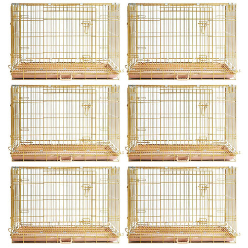 24-42" Copper Gold Wire Dog Crate GLD24/30/36/42