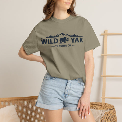 Wild Yak Logo on Unisex Garment-Dyed T-shirt