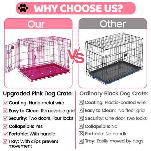 24-42" Pink Wire Dog Crate RED24-42