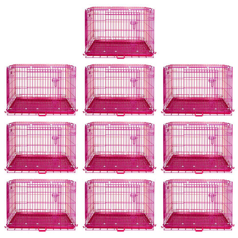 24-42" Pink Wire Dog Crate RED24-42
