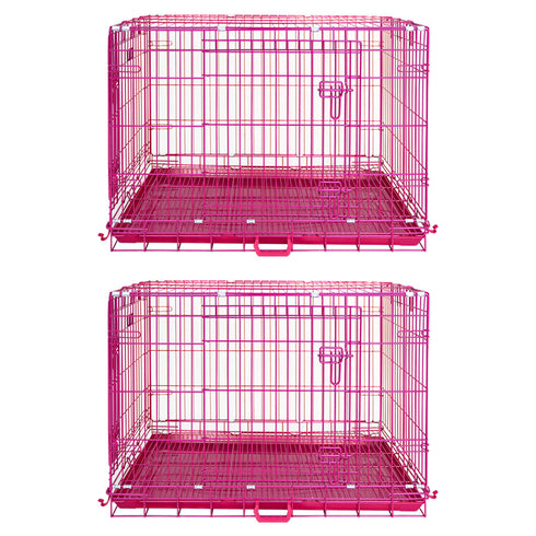 24-42" Pink Wire Dog Crate RED24-42
