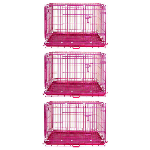 24-42" Pink Wire Dog Crate RED24-42