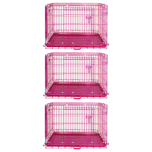 24-42" Pink Wire Dog Crate RED24-42