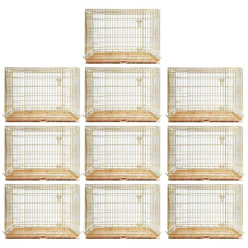 24-42" Copper Gold Wire Dog Crate GLD24/30/36/42