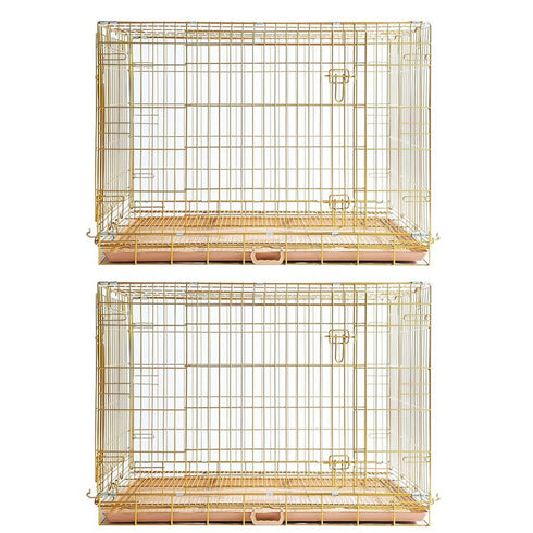 24-42" Copper Gold Wire Dog Crate GLD24/30/36/42