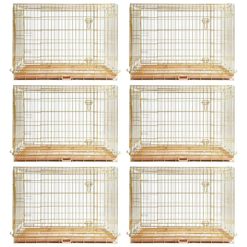 24-42" Copper Gold Wire Dog Crate GLD24/30/36/42