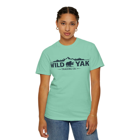 Wild Yak Logo on Unisex Garment-Dyed T-shirt