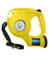 4.5M LED Flashlight Extendable Retractable Pet Dog Leash Lead with Garbage Bag
