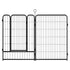 Dog Playpen, 16 Panels Pet Exercise Pen Indoor / Outdoor Fence With Anti Skid Base - Black
