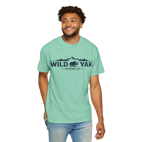 Wild Yak Logo on Unisex Garment-Dyed T-shirt