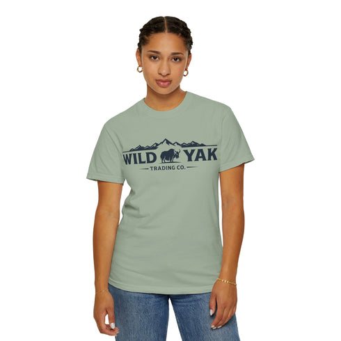 Wild Yak Logo on Unisex Garment-Dyed T-shirt
