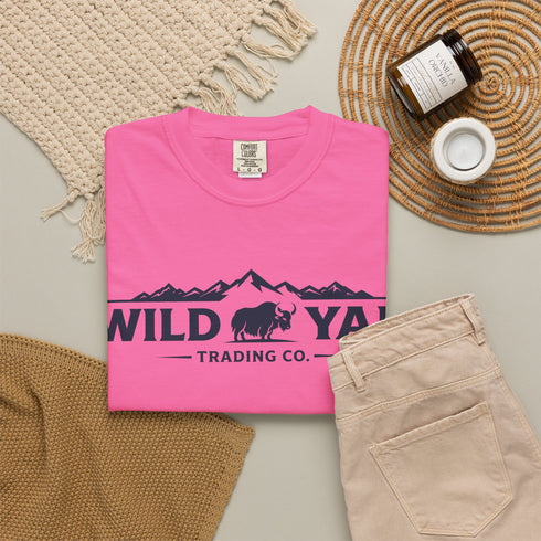 Wild Yak Logo on Unisex Garment-Dyed T-shirt